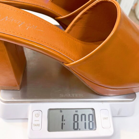 Nasty Gal Faux Leather Block Heel Open Toe Mules, Size 10 - Picture 8 of 8